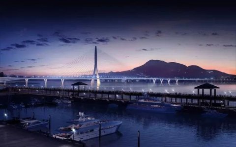 扎哈事务所新作品：920米——世界最长单塔式非对称斜拉桥